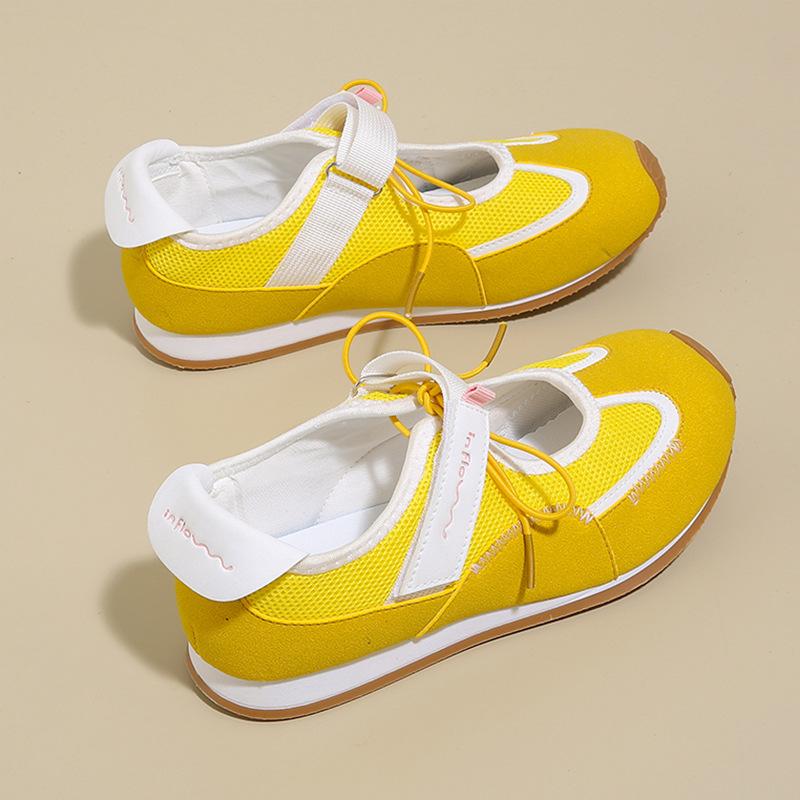 Dexun women's shoes 2025 spring and summer Forrest Gump shoes Korean version new color matching casual sports shoes flat heel retro student board sho