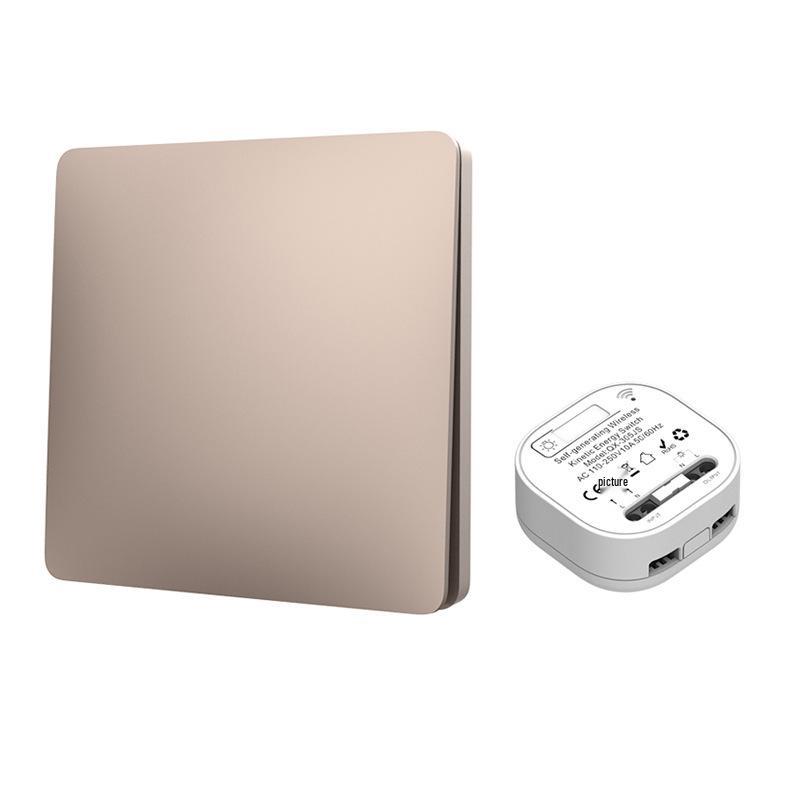 Graffiti Self-Powered Smart Switch: Waterproof, Battery-Free, WiFi with Voice Recognition Remote Control Controller + Coffee Color Panel