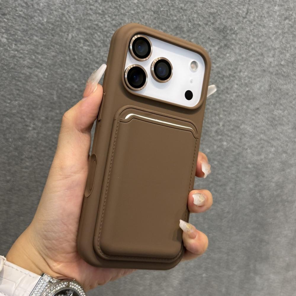 

Магнитный Чехол из Жидкого Силикона с Отсеком для Карты Crad Holder Case Для iPhone 17 Air 16 15 14 13 12 11 Pro Max Мягкий Защитный Бампер iPhone17