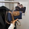 New Color Block Canvas Dumpling Bag for Women Casual Outdoor Square Crossbody Shoulder Handbag KTB