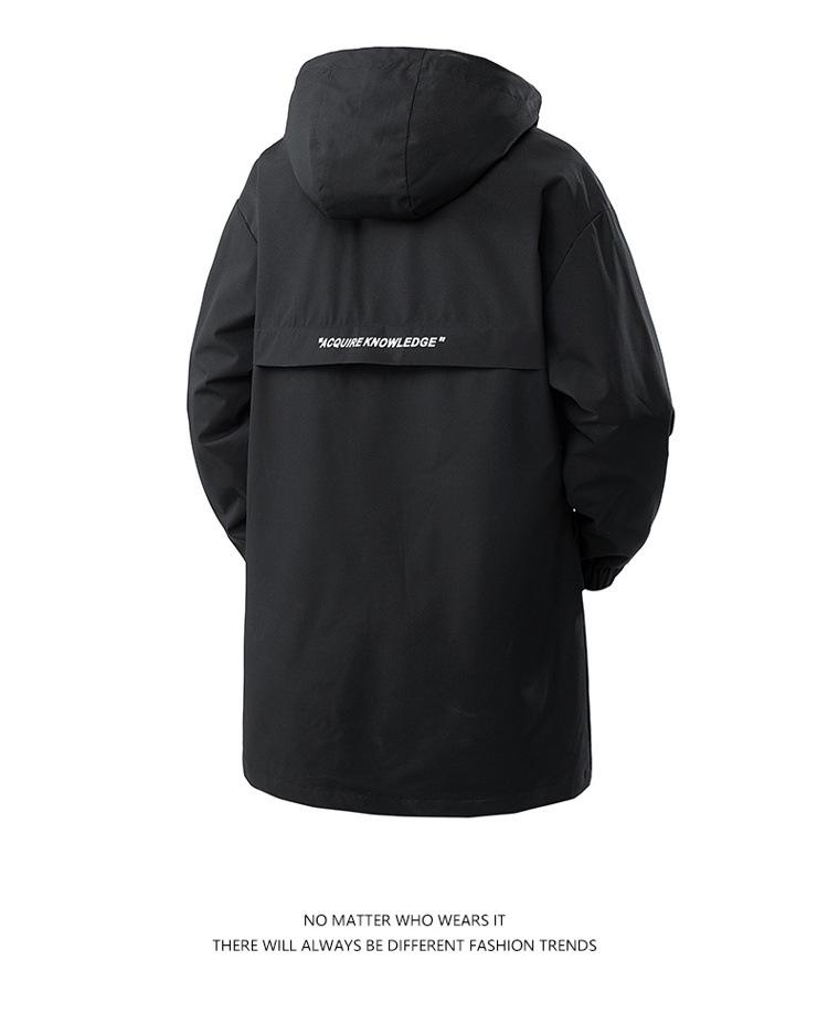 Herren Mittellanger Kapuzen-Vogelscheuchen-Trenchcoat - Trendig, Locker Übergröße für Frühling & Herbst