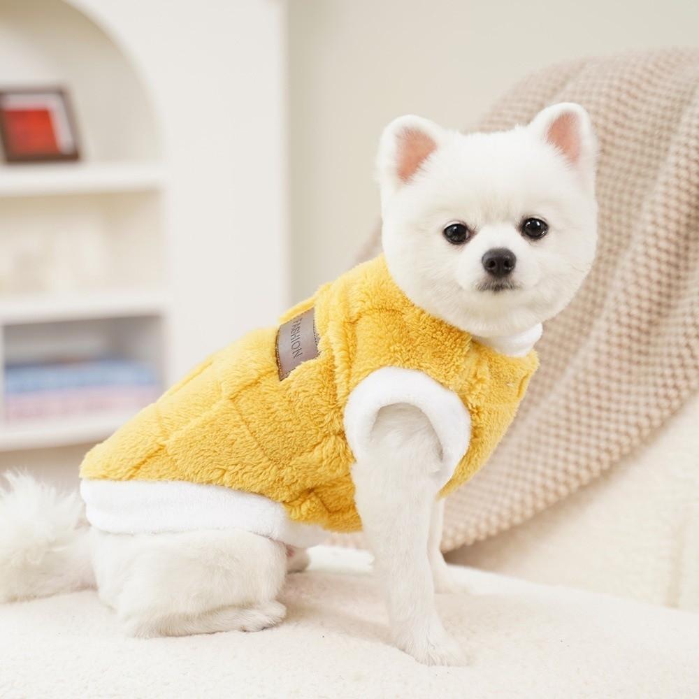 Pet Traction Suit Velvet Winter Dogs Clothes Comfortable Pullover Vest Dog Warm Sweater Soft Dog Plaid Coat Autumn Winter