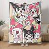 1pc Sanrio Cute Characters Themed Cartoon Blanket, Seasonal Home Decor Gift for Family and Friend, Soft Throw Blanket Perfect for Couch or Bed, Cute C