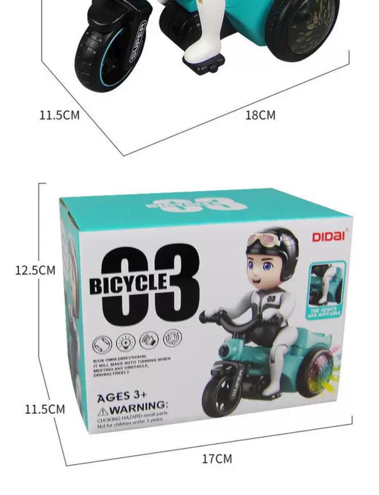 Children's 360-Degree Rotating Electric Tricycle Toy with Lights and Music.