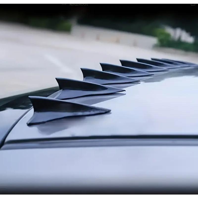 10 Stück Dachspoiler, schwarze Haifischflosse, universeller spitzer Karbonfaser-Stoßfänger, Auto-Dachmodifikations Teile, Windmesser
