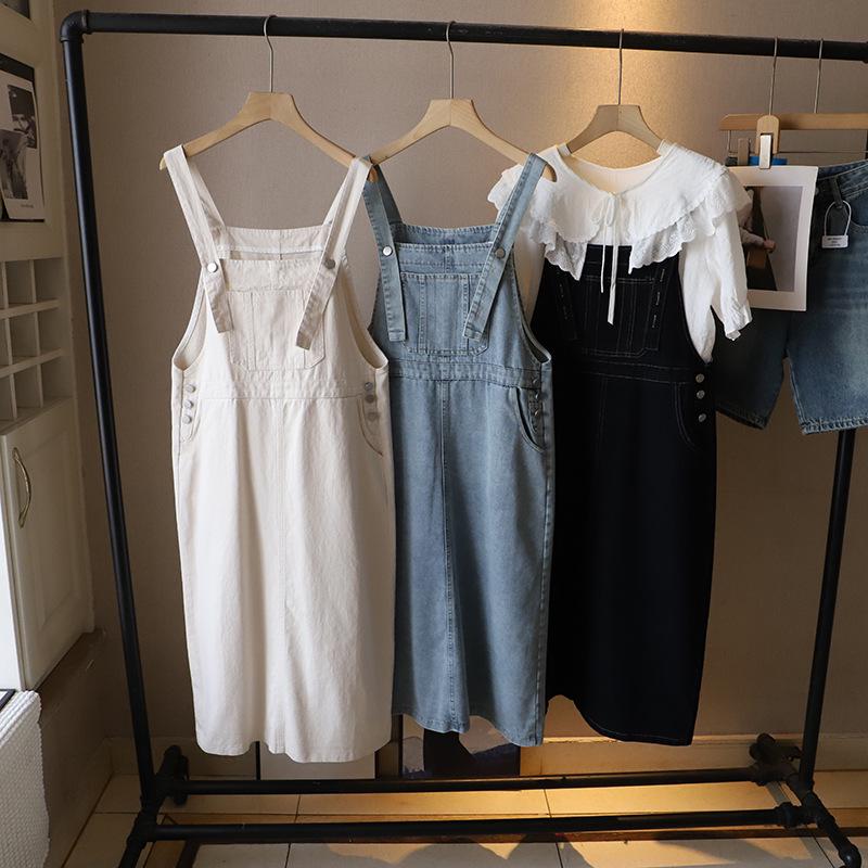 2025 Spring/Summer Korean Style Slimming Denim Overalls Dress for Women