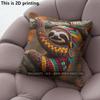 Boho Tribal Sloth Throw Pillow Covers Pattern Cushion Cover Suitable for Sofa Bedroom Car Pillow Cover
