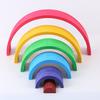 12 Pcs Rainbow Baby Toys Wooden Rainbow Stacker Nesting Blocker Creative Blocks Educational Toys