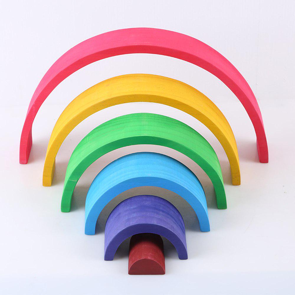12 Pcs Rainbow Baby Toys Wooden Rainbow Stacker Nesting Blocker Creative Blocks Educational Toys
