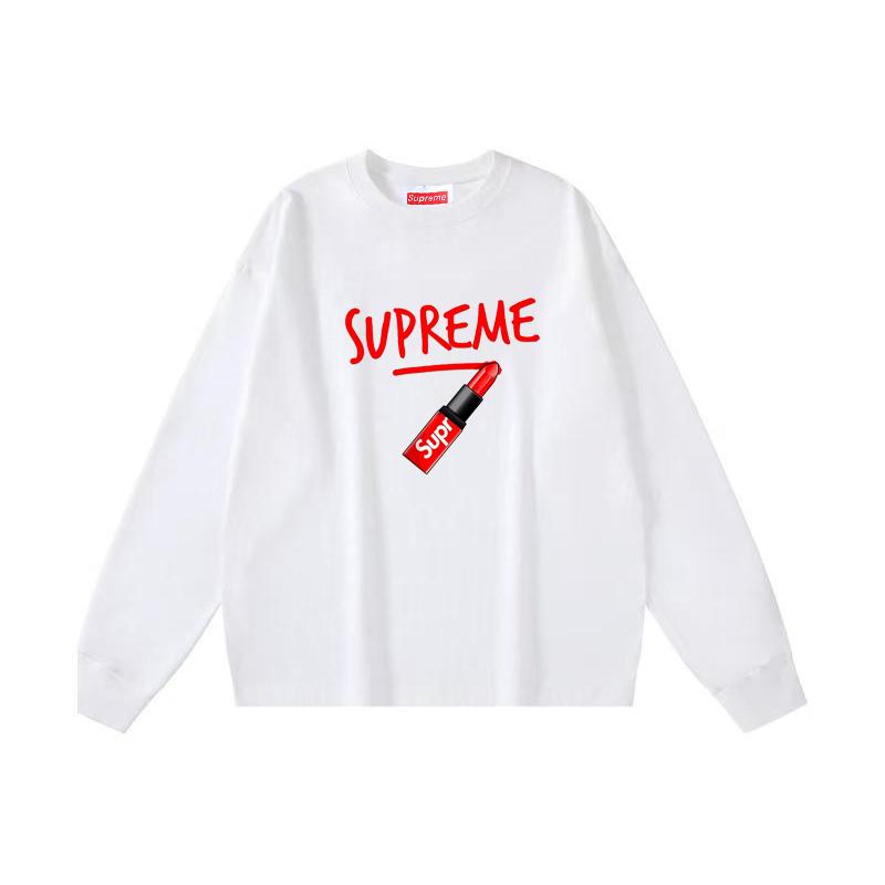 

Supreme 2025 Spring and Autumn New High Quality Cotton Lipstick print Plus-size Long Sleeve T-shirt for Men and Women S зелений