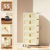40-60cm Wide Transparent Foldable Double Door Floor Storage Cabinet with Multiple Layers