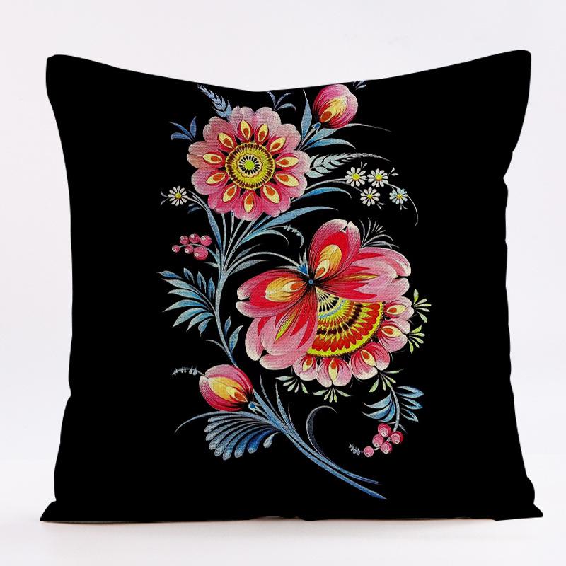 Painted Flower Patterns Throw Pillow Cover With Short Plush Print For Living Room Sofa Decoration Cushion Cover Pillow Covers