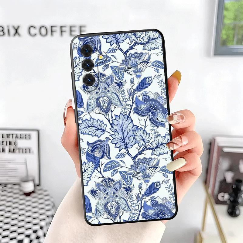 Blue And White Porcelain Pattern Soft Phone Case for Samsung A17 A37 A57 A16 A26 A36 A56 A15 A25 A35 A55 A14 A24 A34 A54 A13 A23