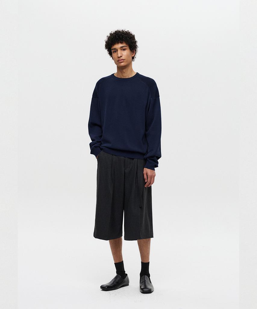 DNSR Armor Round Crop Knit Navy