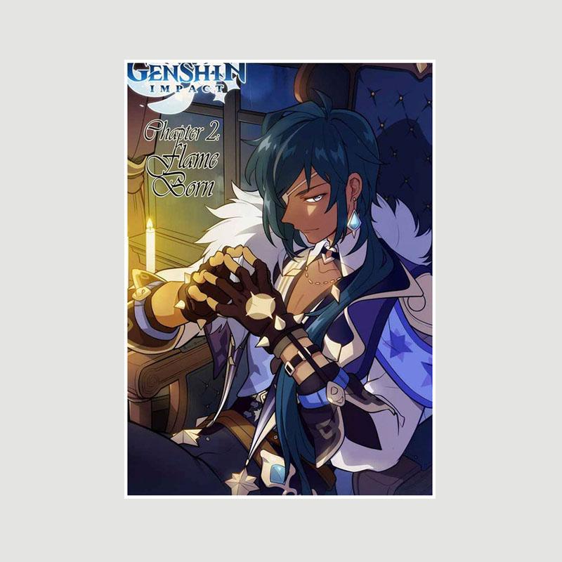 Genshin Impact Series Posters White Paper Anime Girl Poster Mural Home Decor Study Bedroom Bar Cafe Decoration Painting Wall Art Prints