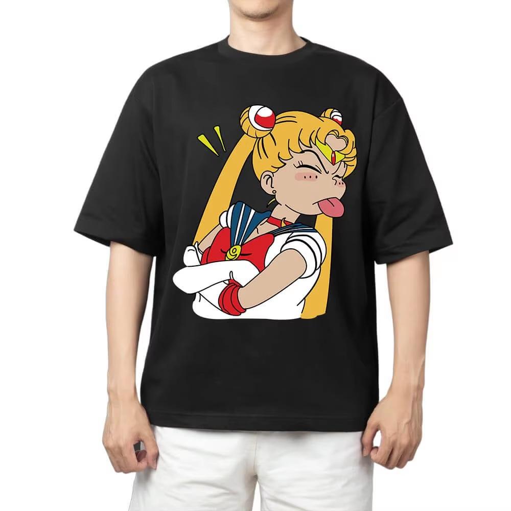 Heta Rean Sailor Moon Anime Grafiska T-shirts Herr Dam Hip Hop Överdimensionerad T-shirt Tryck Rund Hals Kort Ärm Lättviktig Vardaglig T-shirt
