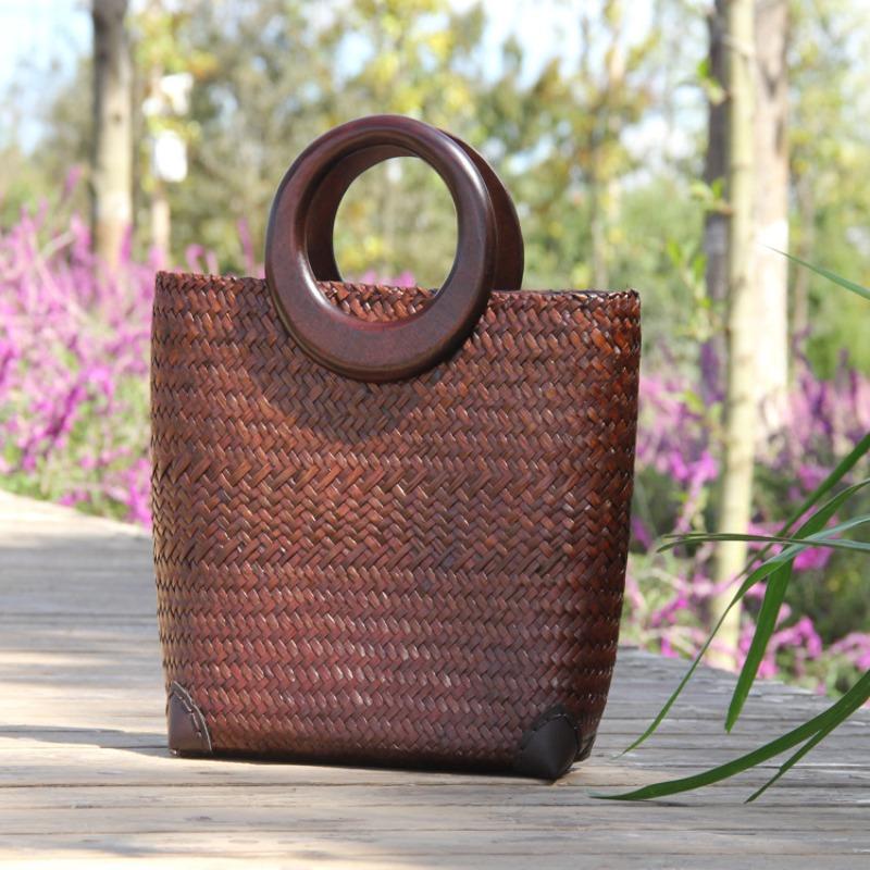 New Handheld Straw Bag, Travel Bag Woven Women's Bag Straw Bag
