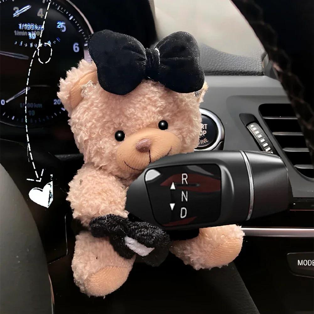 Car Interior Decoration Ornaments Car Mounted Gear Guard Decoration Panda Doll Turn Signal Wiper Cartoon Doll Car Accessories