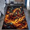 Fiery celestial horse in stars Print Carpet Rug for Living Room Bedroom Sofa Doormat Home Decor Non-slip Floor Mat
