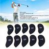 10pcs Golf Iron Covers Set with Numbers Waterproof Golf Head Cover Protective Headcover for Court Exercise Dark Blue
