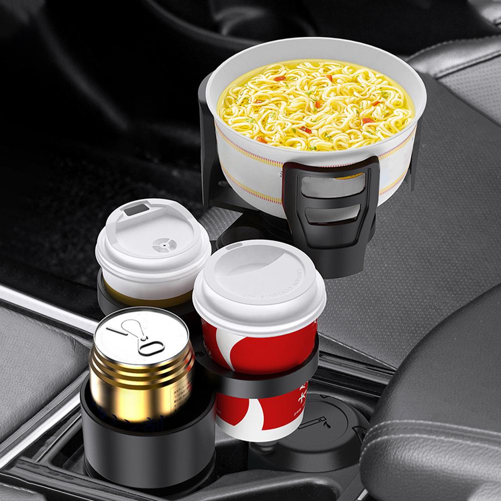 4In1 Adjustable Car Cup Bottle Holder Multifunctional Auto Stand Organizer Black
