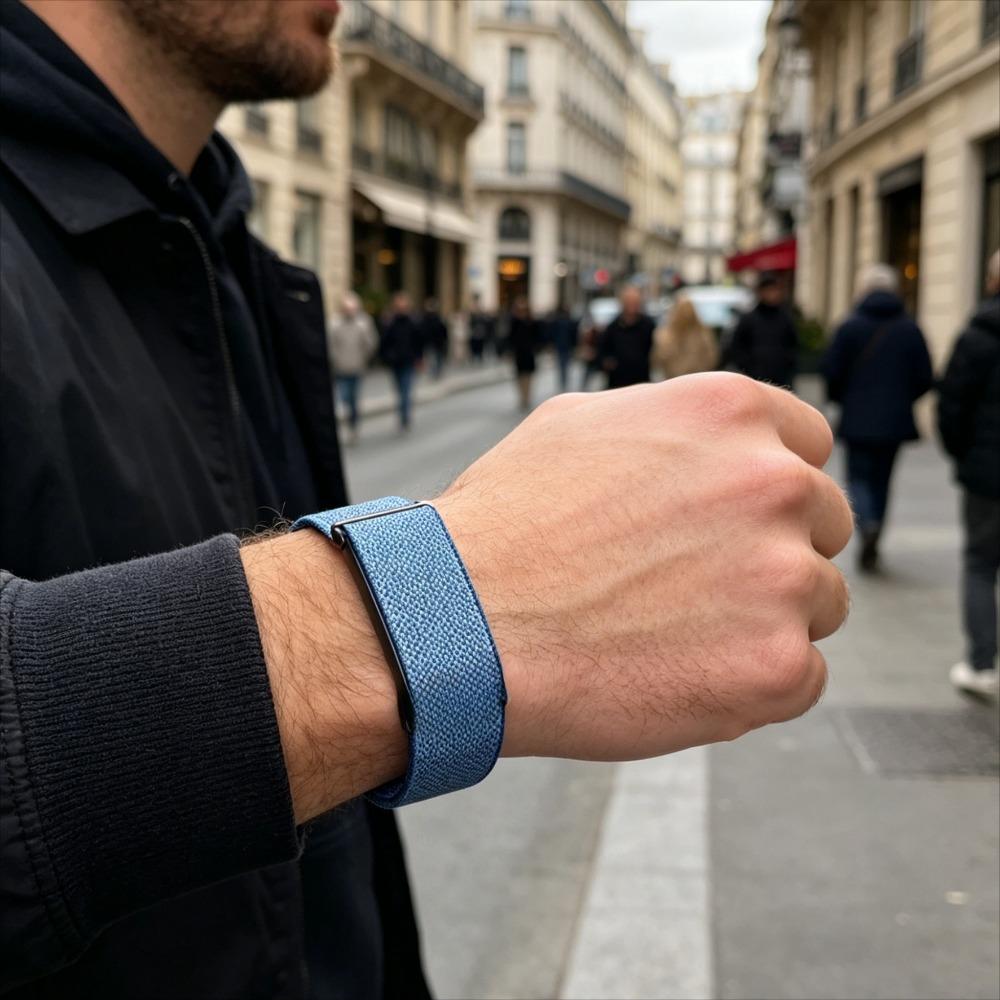Metal Case+Sports Nylon Strap For Google Fitbit Air Sports Elastic Magnetic Wristband For Google Fitbit Air Comfortable Bracelet