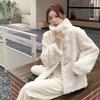 2026 Winter Women's Korean Style Horn Button Imitation Rabbit Fur Coat, Loose Lambswool Fashion