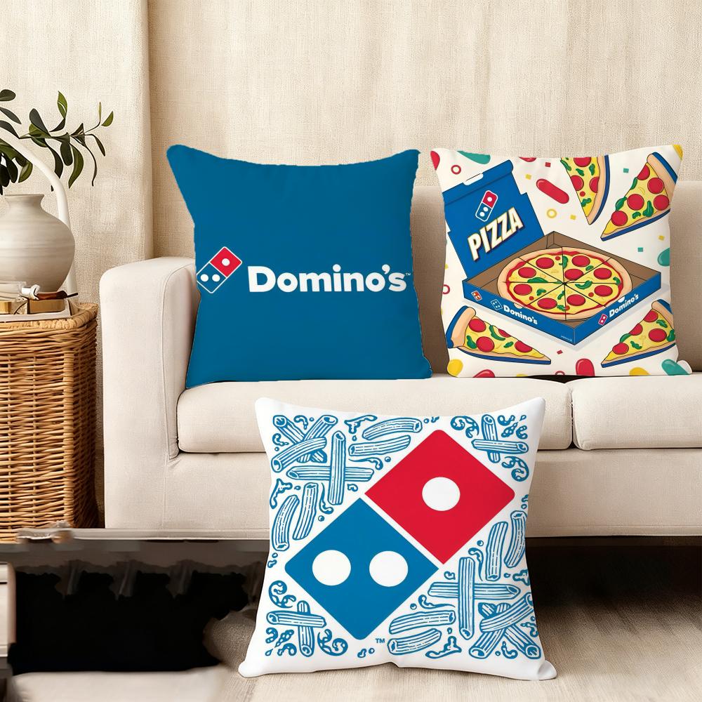 Food D-Domino'S Pizza Cushion Cover Soft Plush Fabric Double-Sided Printed Sofa Cushion Cover For All Seasons Home Decor Gift