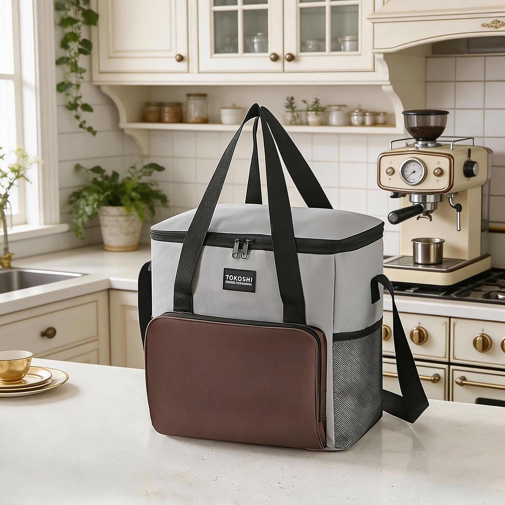 

1Pc Unisex Insulated Bag, Work Portable Insulated Bag, Large Capacity Cooler Box, Outdoor Refrigerator Bag, Suitable For Work, Camping, Hiking, Beach коричневий