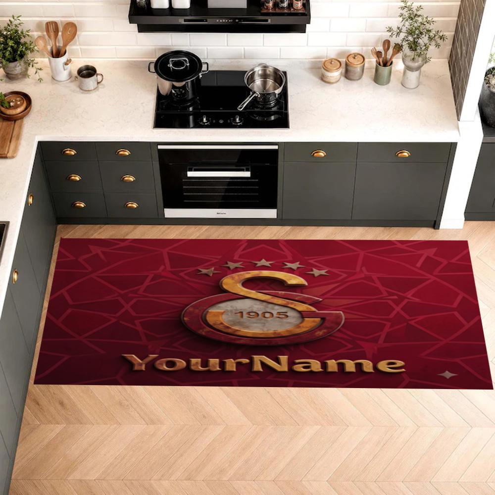 Galatasaray1 Personalized Name Kitchen Carpet Nonslip Floor Mat Ideal Entryway Door Mat Laundry Room Bathroom Foot Mat