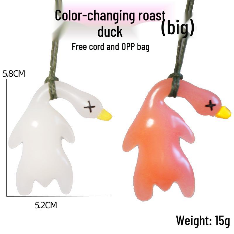 Color-Changing Roast Duck Pendant: Capybara Car-Mount Keychain Reacts To Light & UV Rays, Entertaining Novelty Item