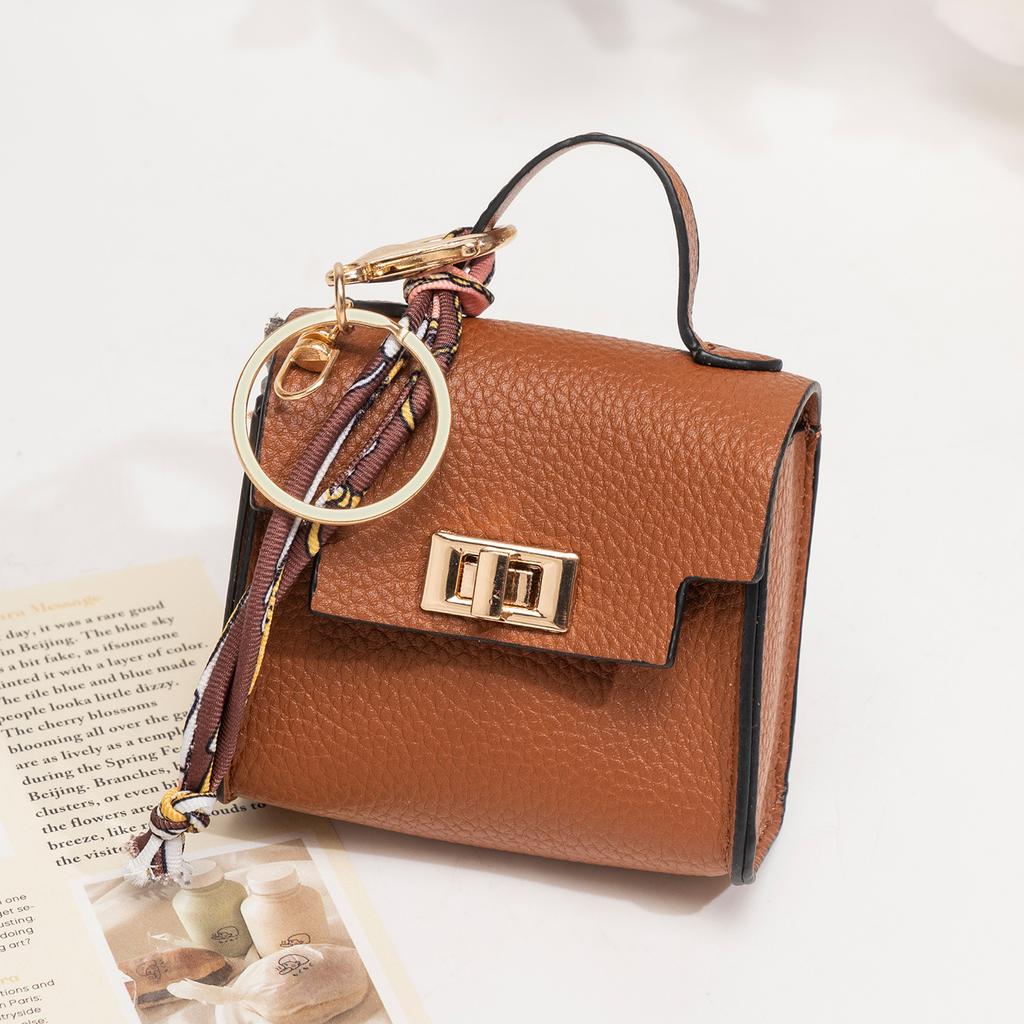 Mini wallet light luxury bag pendant mini platinum bag cute creative car key chain charm lipstick headphone case