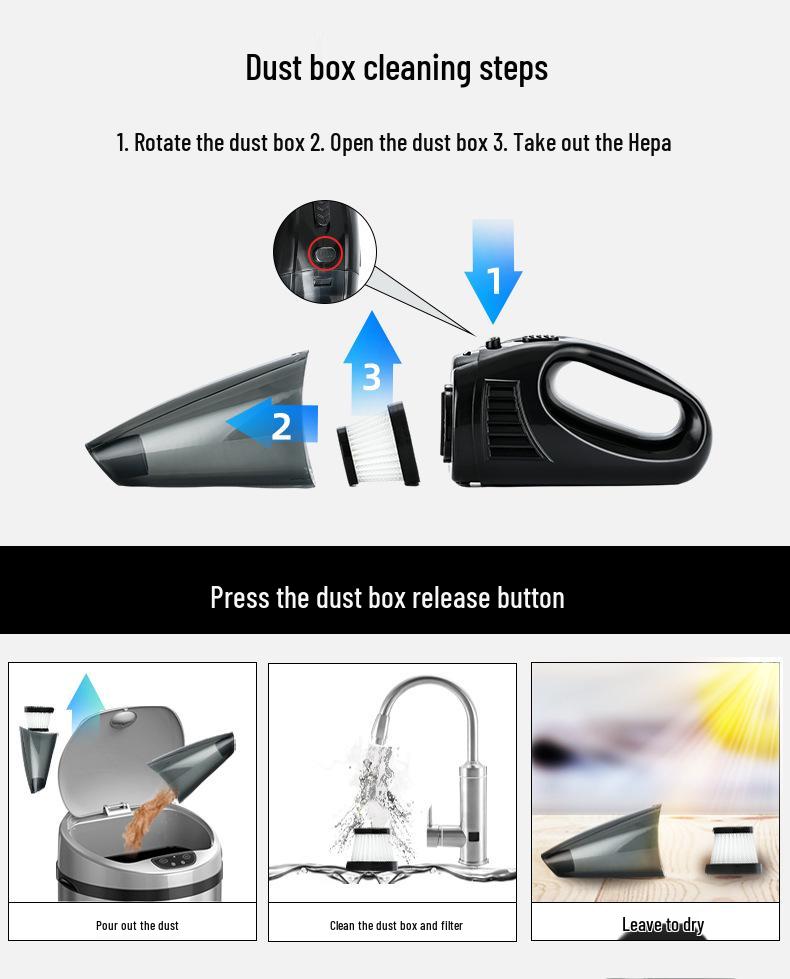 Portable Cordless Mini Car Vacuum Cleaner - Ideal Gift