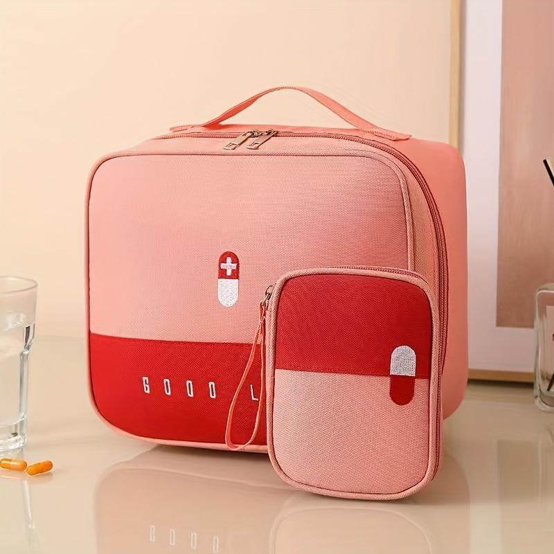Portable First Aid Kit Bag, Dividers - Oxford Cloth Zippered Storage for Home Emergency, Travel & Outdoor (Empty Bag Only)