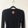 Used LOEWE Long-sleeved cut and sew, black, V-neck, size 36