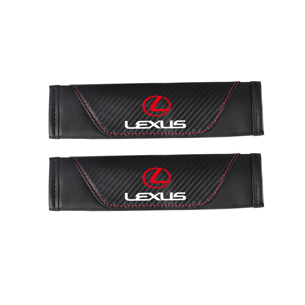 2Pcs Leather Car Cotton Seat Belt Pads Safety Shoulder Mat Accessories For Lexus LS LC IS350 ES300h ES300 IS250 IS220d NX350h RX