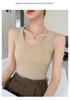 Women's Cashmere Sleeveless U-Neck Sweater Vest - Versatile Solid Color Camisole for Autumn/Winter