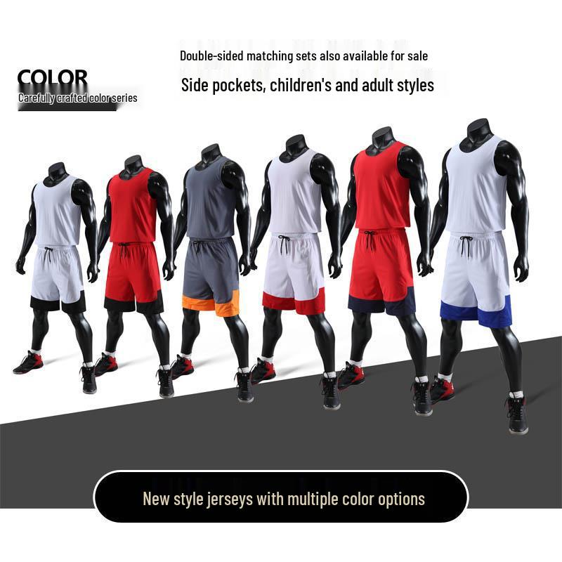 Custom Double-Sided Basketball Jersey: Reversible Sports Vest for Running, Loose Sleeveless Team Uniform with Personalized Printing.