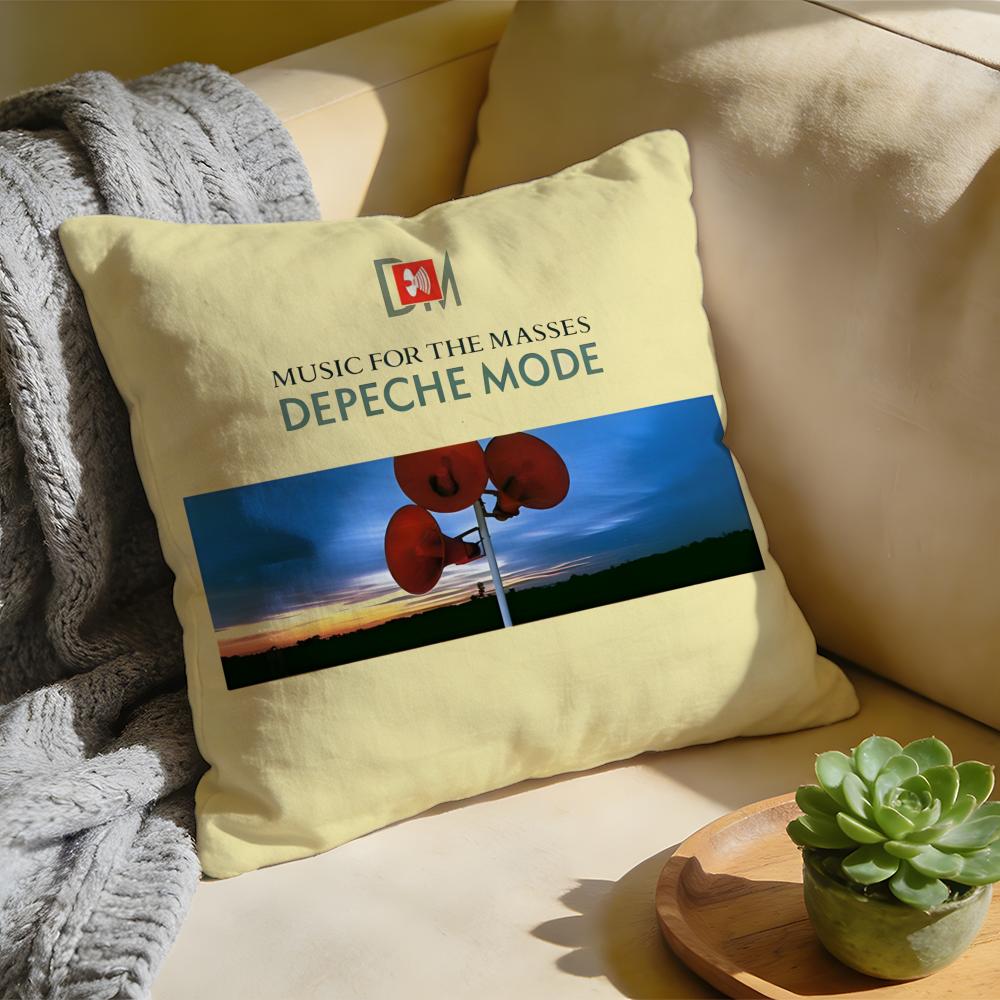 Cushion Cover  Washed Linen  Soft Breathable Decorative Case For Sofa Home Band DDepeche MMode Memento Mori Pillow Cover