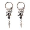 Creative Punk Earrings Gothic Stainless Steel Rivet Earrings Imitation Pearl Tassel Earrings Jewelry Accessories