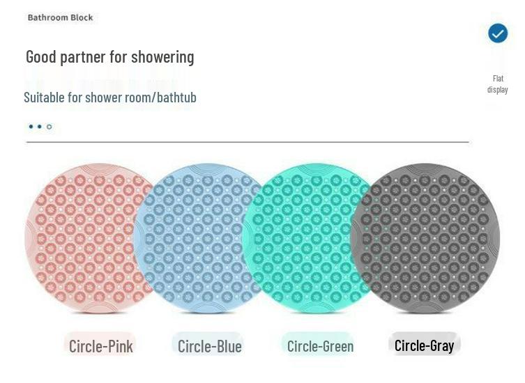 Round Waterproof Anti-Slip Bathroom Mat for Shower, Toilet, and Home