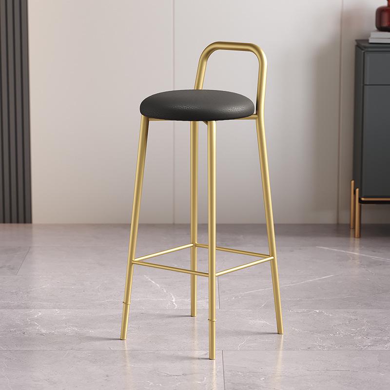 Nordic Iron Art Bar Stool with Backrest – Modern, Luxurious Design