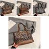 And Modern Elegant Color Block Tote Bag For Women Featuring Chic Leopard Print And Zipper Closure