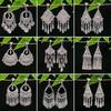Ethnic Miao Silver Tassel Ear Clip - No-Piercing Retro Metal Earring for Women