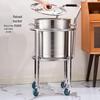HPMILY Thickened Stainless Steel Commercial Bucket Cart