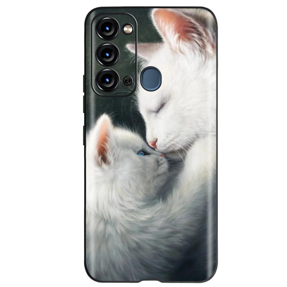 For ITEL Vision 3 Case Fashion Cat Sunflower Phone Cases For Itel S17 S 17 S661W Soft TPU Black Silicone Cover Vision3 Bumper