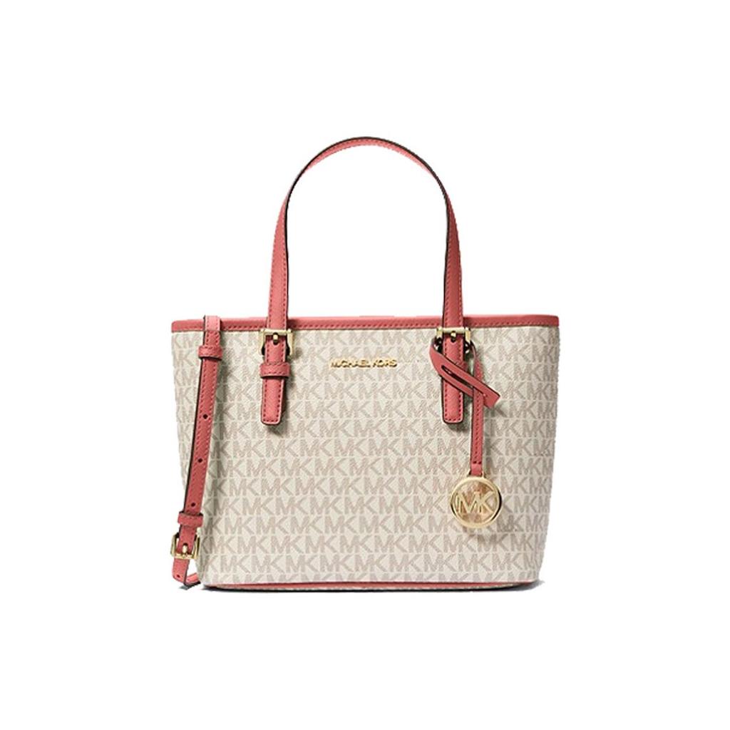Michael Kors Classic Monogram Zip Tote Bag Women tote Vanilla-White 35T9GTVT0B-TEA-ROSE-MLT