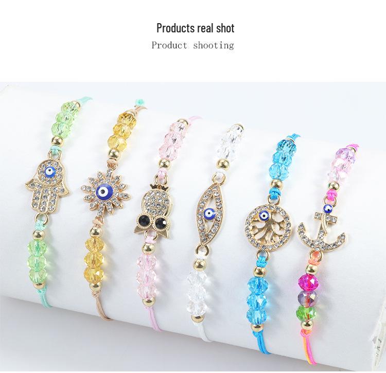 Bohemian Hand-woven Colorful Seed Bead Adjustable Bracelet with Rhinestone Connector