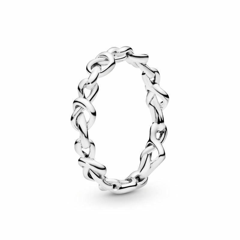Pandora Symbol of Love, Intertwined Hearts, 925 Silver Ring, Same Style for Men and Women, Couple Model, Silver ZT-0005