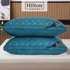 Premium Hotel-Style Memory Foam Pillow With 3D Star Embroidery Single Bed High Resilience Feather-Like Fill White Gray